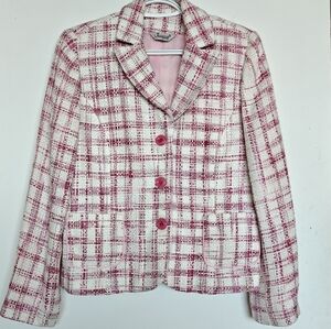 Sag Harbor Red and White Plaid Blazer